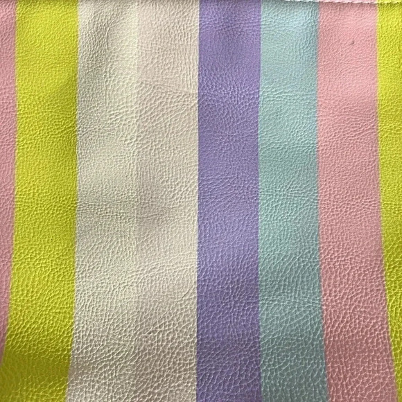 Betsey Johnson pastel stripe wristlet/cosmetic bag - Picture 4 of 9